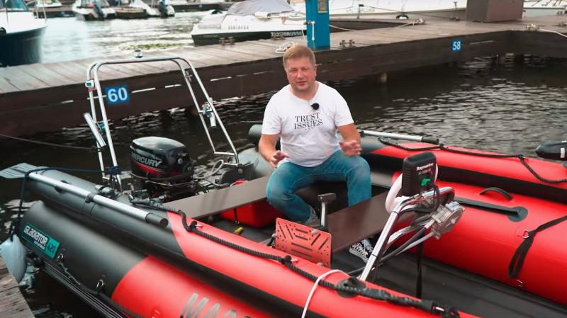 Оборудуем лодку ПВХ Gladiator 420 НДНД для рыбалки: мотор с дистанционным управлением и носовой электроякорь - что ещё нужно для полного счастья?!
